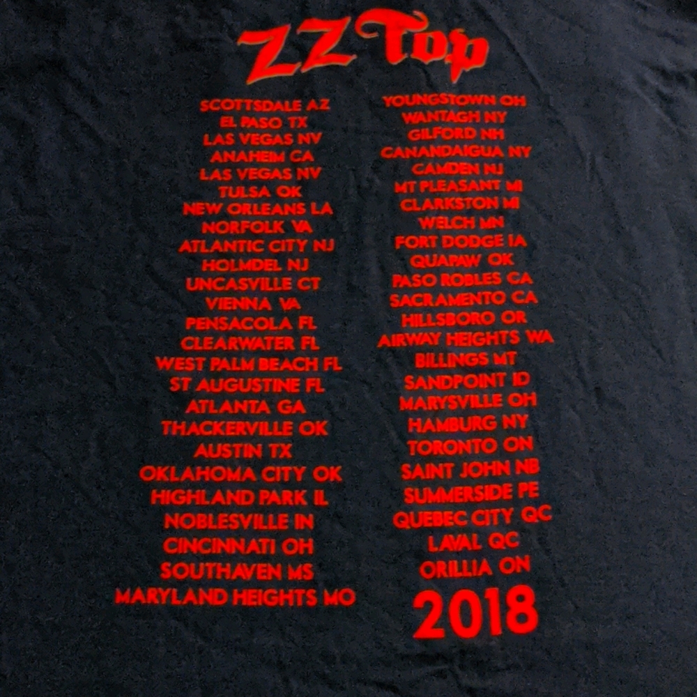 ZZ Top 2018 Concert Tour Tee - Picture 3 of 3